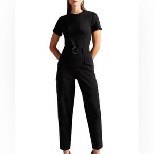Ted Baker. High Rise Belted Tapered Cargo Jumpsuit